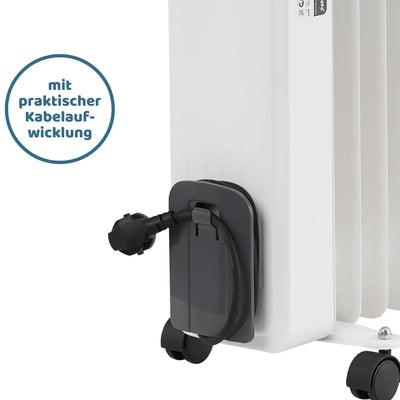 STAHLMANN Ölradiator ZR17 2000 Watt – Elektroheizung Energiesparend bis 40 qm Fläche – Heizung Elektrisch mit Thermostat und 3 Heizstufen – Elektrisches Heizgerät, Electric Heater Weiss