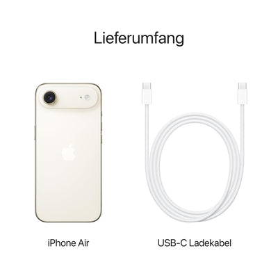 Apple iPhone Air 512 GB: Dünnstes iPhone Aller Zeiten, 6,5" Display mit Promotion bis zu 120 Hz, starker A19 Pro Chip, Center Stage Frontkamera, Batterie für den ganzen Tag; Lichtgold