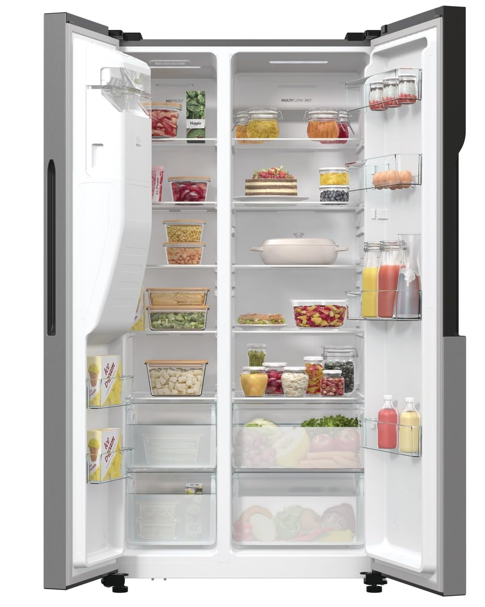 Gorenje NRR9185ESXL Side by Side Kühl-Gefrierkombination/NoFrost Plus/Inverter Kompressor/Wasser- und Eiswürfelspender/SensoTech / 178,6 cm/Kühlteil 376 l/Gefrierteil 190 l/Edelstahl