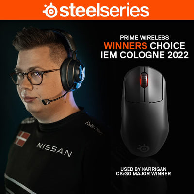 SteelSeries Prime Wireless - Esports Leistung Kabellose Gaming-Maus - 100 Stunden Akkulaufzeit - TrueMove Air Optical Sensor mit 18.000 CPI - Magnetisch-optische Schalter