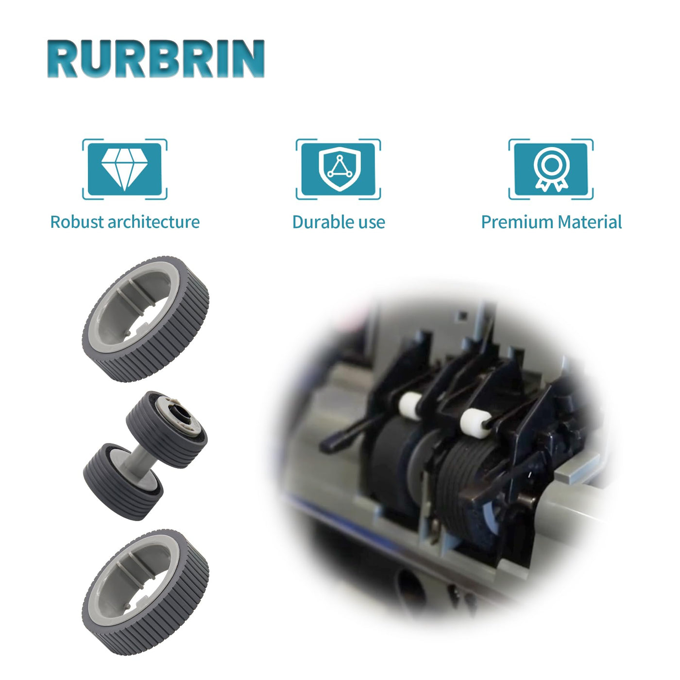 RURBRIN PA03670-0001 PA03670-0002 Scanner Papier Verbrauchsmaterial Kit Pick Roller + Bremsrolle Tonabnehmer Roller kompatibel mit fi-7260