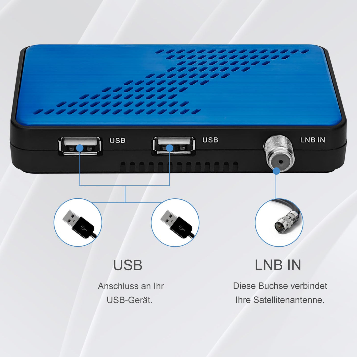 WEDETIAN Mini Sat Receiver DVB-S2 Digital Satelliten Receiver Full HD 1080p (Sat DVB-S/S2, HDTV, HDMI, USB Mediaplayer, vorinstallierte Programmliste, Sleeptimer, Nahbedienung am Gerät, Fernbedienung)