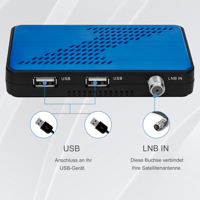 WEDETIAN Mini Sat Receiver DVB-S2 Digital Satelliten Receiver Full HD 1080p (Sat DVB-S/S2, HDTV, HDMI, USB Mediaplayer, vorinstallierte Programmliste, Sleeptimer, Nahbedienung am Gerät, Fernbedienung)