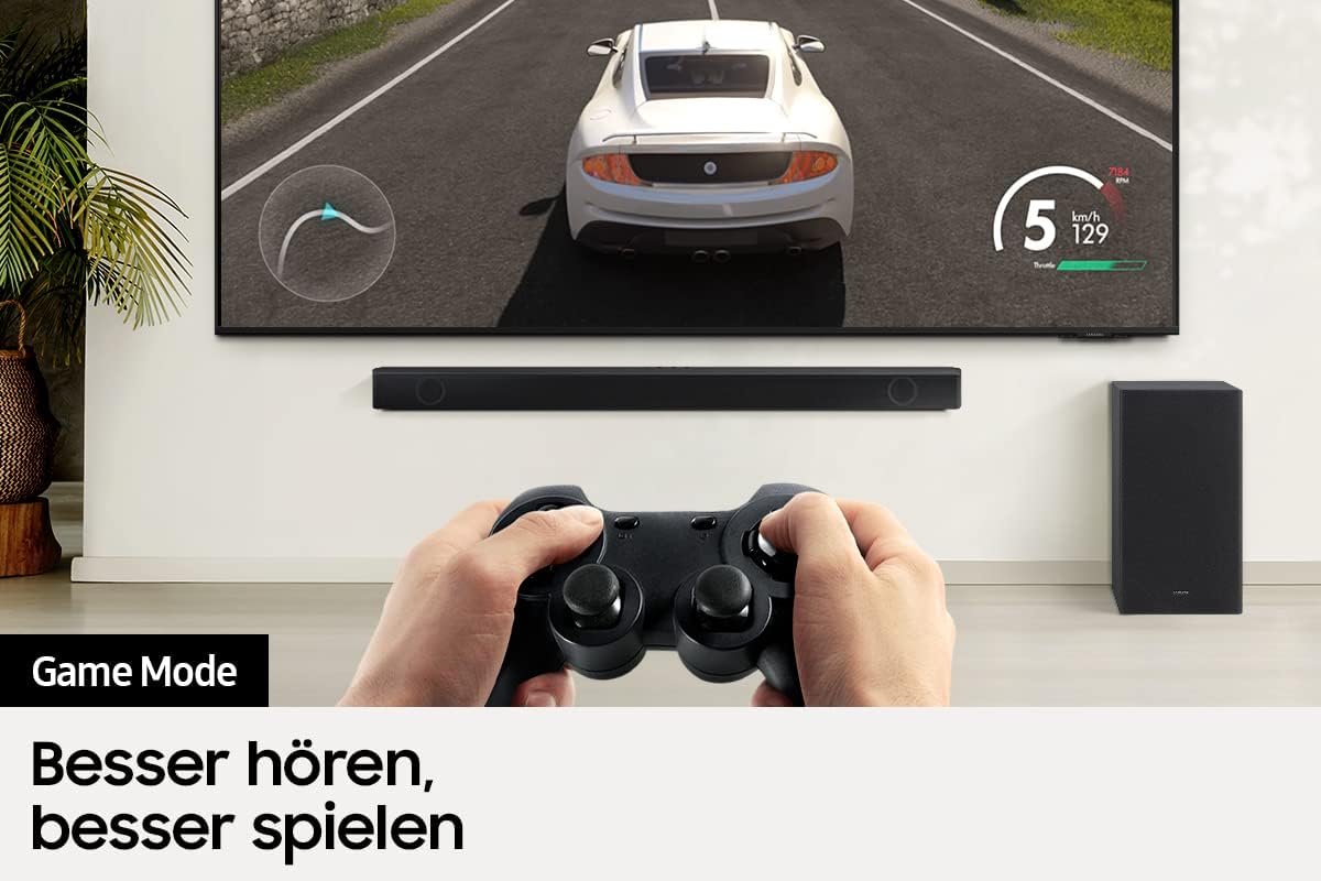 Samsung HW-B540 2.1-Kanal B-Soundbar (Deutsches Modell), Dolby 2.0 und DTS Virtual:X, Adaptive Sound Lite, Game Mode [2022], Schwarz