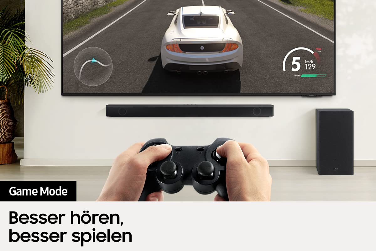 Samsung HW-B540 2.1-Kanal B-Soundbar (Deutsches Modell), Dolby 2.0 und DTS Virtual:X, Adaptive Sound Lite, Game Mode [2022], Schwarz