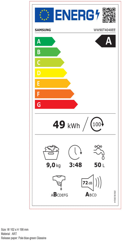 Samsung WW90T4048EE/EG Waschmaschine, 9 kg, 1400 U/min, Ecobubble, Hygiene-Dampfprogramm, FleckenIntensiv-Funktion, Digital Inverter Motor, Weiß