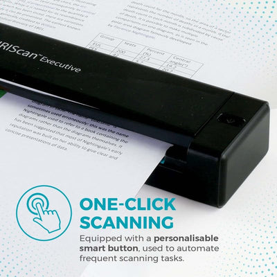 IRIScan Executive Mobile Scanner-dokumentenscanner A4 8PPM Duplex Scanner - v4: PDF-Editor, USB-betrieben, PDF-Scanner,OCR, Scan zu Word, PDF, XLS, Visitenkarten zu Outlook,Foto Scanner, Win
