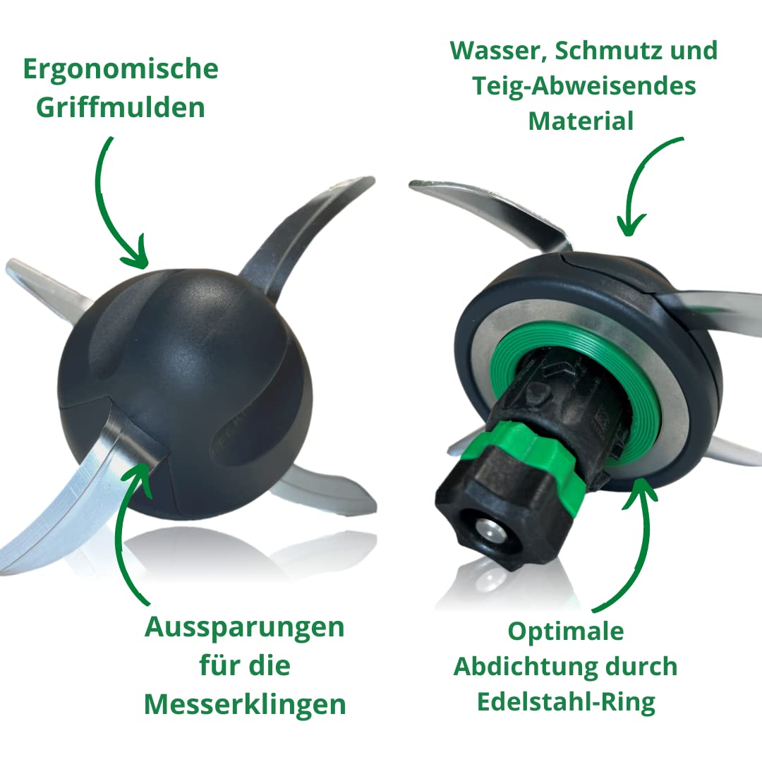 TeigPRO – passend für den Thermomix TM6, TM5, Teig Pro Messer Dreckschutz, schützt das Thermomix Messer, verringert das Eindringen von Teigresten&Schmutz. Blitzschnelles reinigen des Thermomix Messers