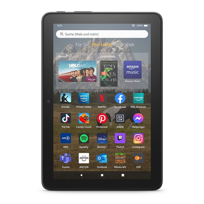 Zertifiziert und generalüberholt Fire HD 8-Tablet, 8-Zoll-HD-Display, 32 GB, 30% schnellerer Prozessor, für Unterhaltung unterwegs (2022), schwarz, mit Werbung
