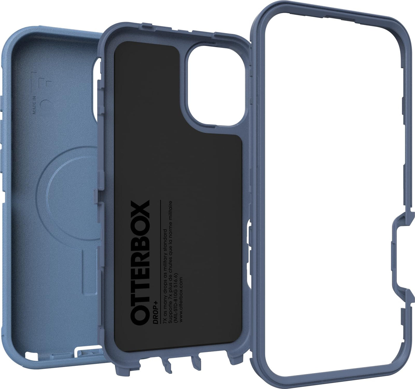 OtterBox Defender Series MagSafe Hülle für iPhone 16 Plus, stoßfest, sturzsicher, extrem robust, Schutzhülle, 7X getestet nach Militärstandard, Blau