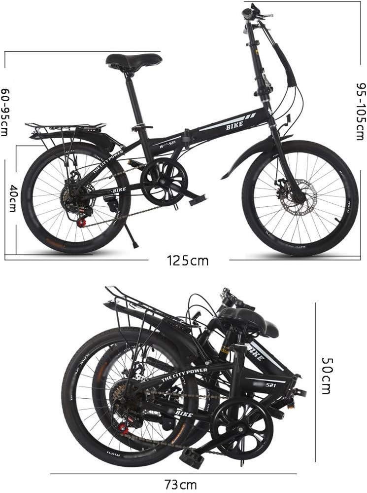 TYXTYX Klappfahrrad 20 Zoll Faltrad Klapprad Fahrrad,Herren Damen Jungen Folding 7 Gang,Geeignet für mehr als 110 cm