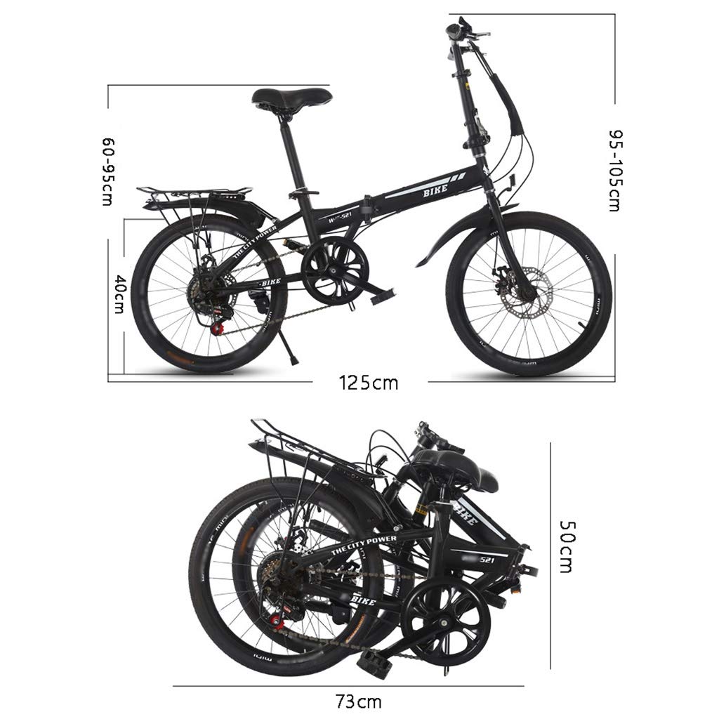 TYXTYX Klappfahrrad 20 Zoll Faltrad Klapprad Fahrrad,Herren Damen Jungen Folding 7 Gang,Geeignet für mehr als 110 cm