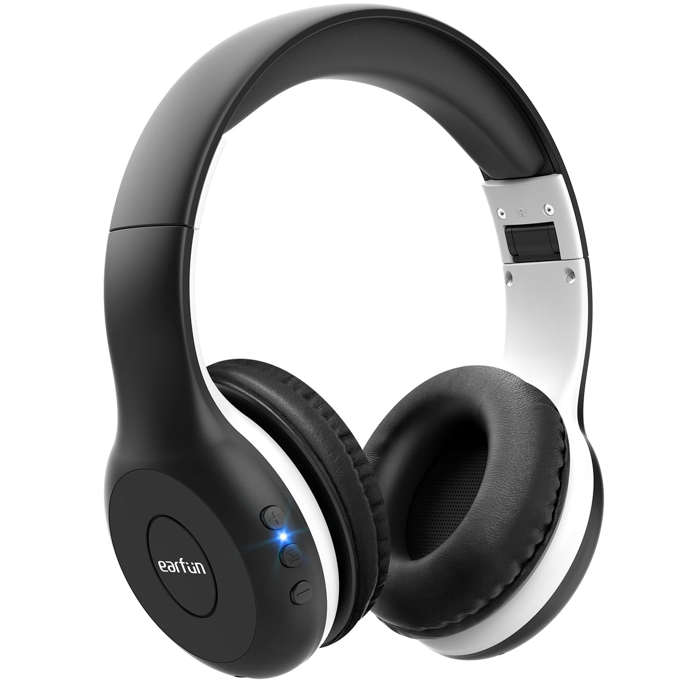 EarFun Bluetooth Kopfhörer Kinder, 85/94dB Lautstärkeregelung, HiFi Sound, HD-Mikrofon, 40 Std Akku, Faltbare, Einstellbar, Kopfhörer Kabellos Bluetooth Kinder für Schule/Reise/PC, Schwarz