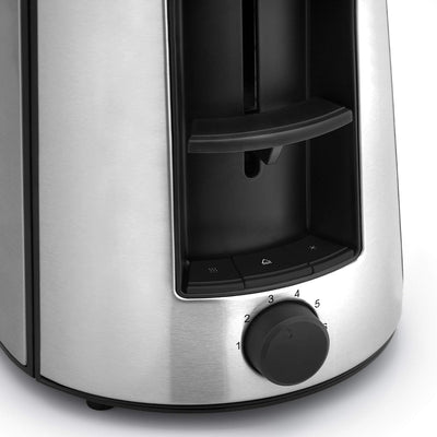 WMF Bueno Pro Toaster 2 Scheiben, Doppelschlitz Toaster Edelstahl mit Brötchenaufsatz, 2 Scheiben, 6 Bräunungsstufen, 870 W, edelstahl matt