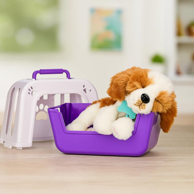 Little Live Pets My Really Real Puppy – Patches; Interaktiver Welpe; 60+ Geräusche/Reaktionen; realistisches Aussehen; 1 aus 72 Varianten; Spielset mit Transportbox; Batterien enthalten; ab 5 Jahren