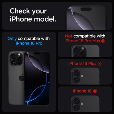 Spigen Glas.tR EZ Fit Schutzfolie kompatibel mit iPhone 16 Pro, 2 Stück, Kratzfest, 9H Härte Folie