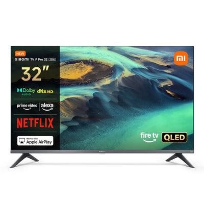 Xiaomi F Pro, 32 Zoll (81 cm), QLED, Smart TV, Fire TV, Triple Tuner DVB-C/S/S2/T/T2, Dolby Audio, DTS Virtual:X, DTS-HD, Sprachsteuerung mit Alexa, Kompatibel mit Apple AirPlay