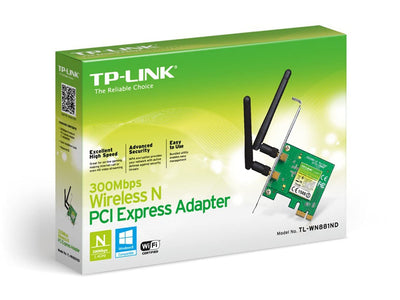 TP-Link 300 Mbps Wireless N PCI Express Adapter, PCIe Network Interface Card for Desktop, Low-Profile Bracket Included, Supports Windows 10/8.1/8/7 & Linux,Black (TL-WN881ND)