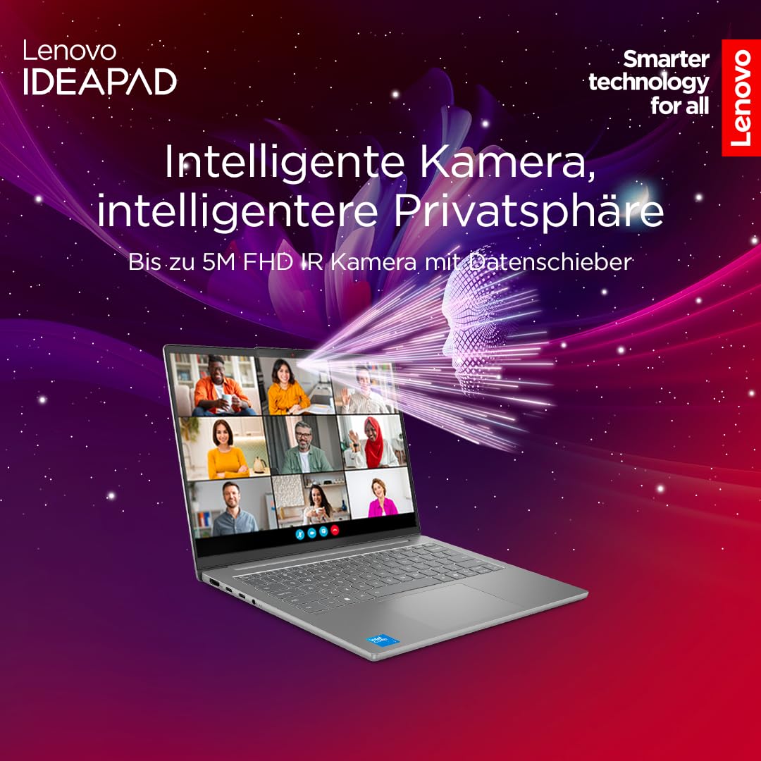 Lenovo IdeaPad Slim 5i Laptop | 14" OLED WUXGA Display | Intel Core i7-13620H | 16GB RAM | 512GB SSD | Intel UHD Grafik | Windows 11 Home | QWERTZ | Luna Grau | 3 Monate Premium Care