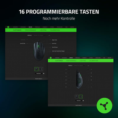 Razer Naga X - Kabelgebundene Gaming Maus mit 16 programmierbaren Tasten für PC/Mac (Optische Maus Switches, optischer 5G-Sensor, Speedflex-Kabel, Chroma RGB Beleuchtung) Schwarz
