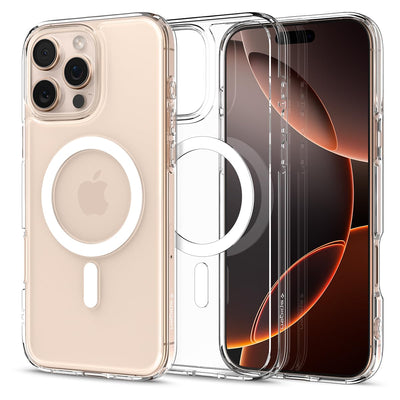 Spigen für iPhone 16 Pro Max Hülle [Anti-Yellowing] Ultra Hybrid MagFit Case Handyhülle Transparent Dünn Slim Kompatibel mit MagSafe -Weiß