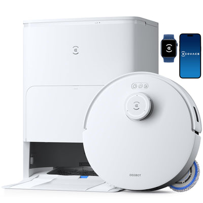 ECOVACS DEEBOT T30S Saugroboter mit Wischfunktion, 11000Pa Saugkraft, ZeroTangle Technologie, Adaptive TruEdge™ Kantenreinigung, Heißwasser-Mopp-Waschen, Selbstentleerung, Auto-Anheben des Mopps