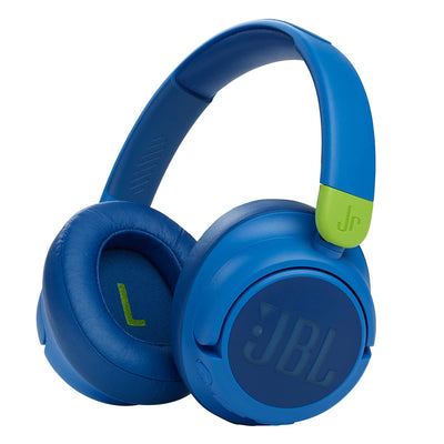 JBL JR 460NC On-Ear-Kopfhörer, kabellos, für Kinder, bis zu 30 Stunden Wiedergabe und sicherer Klang – Blau