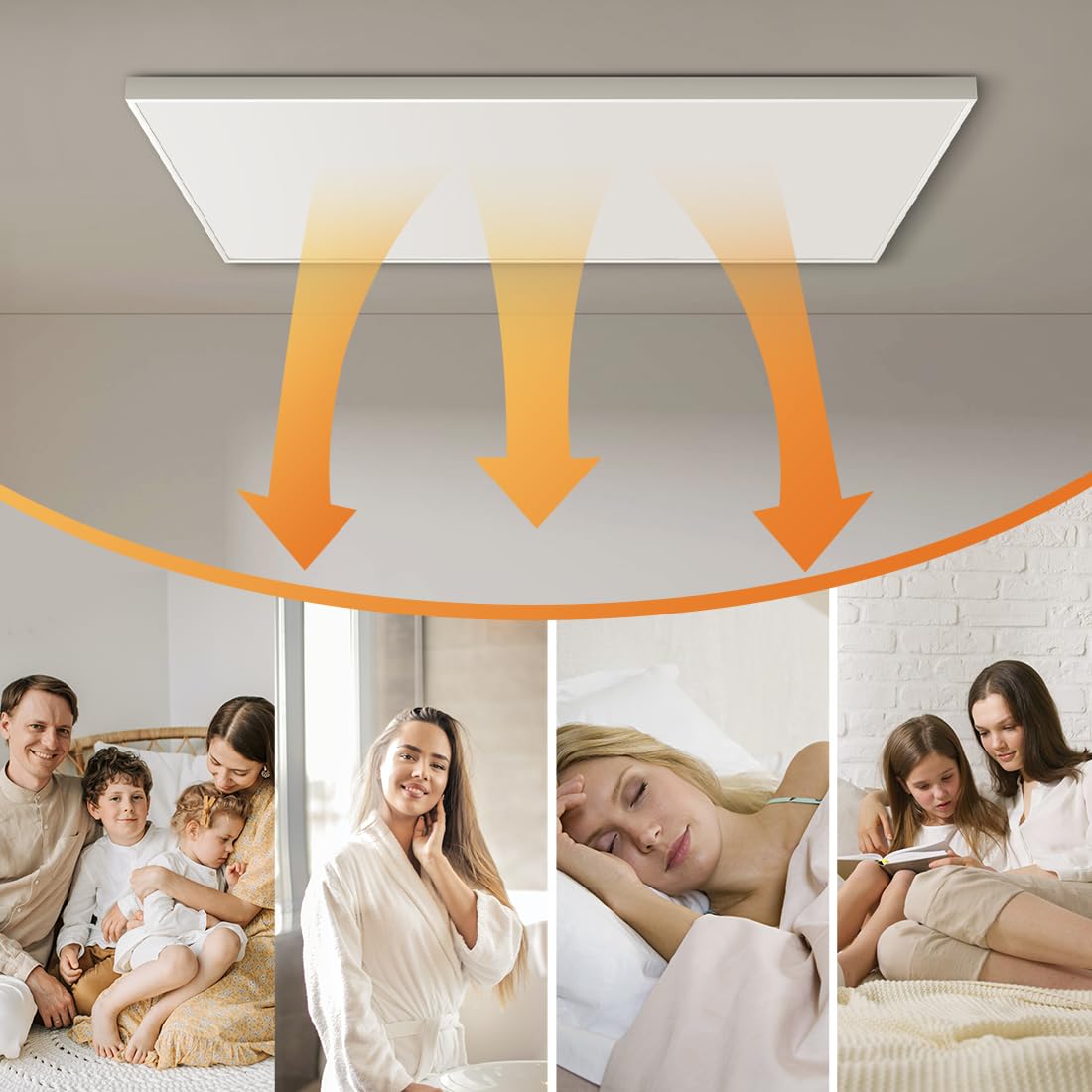 byecold Infrarotheizung Deckenmontage mit Thermostat Fernbedienung 860 Watt, Deckenheizung Infrarot, Elektroheizung Heizplatte Heizkörper Heizpaneel, Überhitzungsschutz Energiesparend, Strahlend