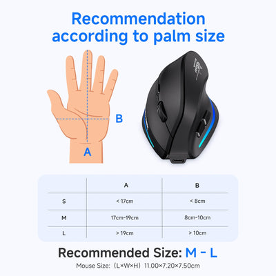 Update-Version 2.4G Vertikale Ergonomische Maus, Silent RGB Vertical Maus, 4800 DPI, 6 Tasten Wiederaufladbare Funkmaus PC Maus Kabellos für Windows/Laptop/PC, Wireless Ergonomic Mouse