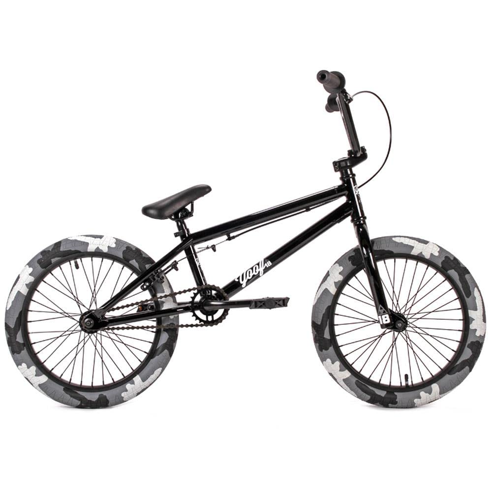 Jet BMX Yoof 18" BMX Bike - Gloss Black with Grey Camo Tyres