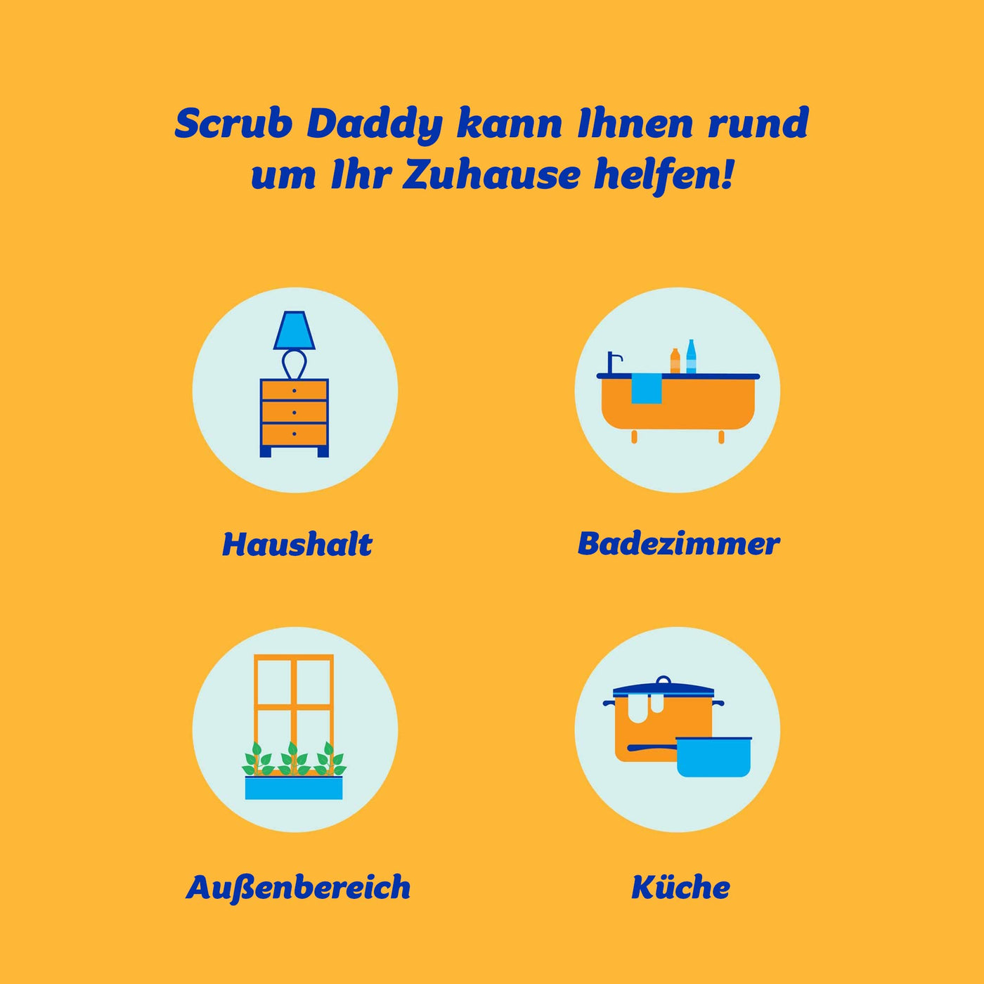 Scrub Daddy Original Spülschwamm, Reinigungsschwamm Smiley Form - Putzschwamm mit Texturveränderung, kratzfreier Schwamm Küche, Scheuerschwamm, Schmutzradierer, spülmaschinenfest - 2er-Pack Gelb