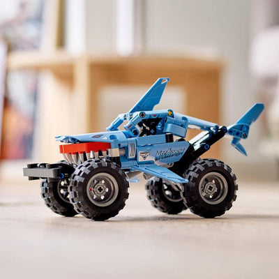LEGO 42134 Technic Monster Jam Megalodon Modellbausatz, 2in1 Monster Truck im Hai-Design, Spielzeug-Auto mit Rückziehmotor, Geschenk für Kinder, Jungen und Mädchen ab 7 Jahren