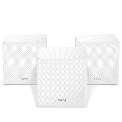 Tenda Nova MW12 Mesh WLAN System - AC2100 Tri-Band WLAN Mesh System -empfohlen für Häuser mit 3-5 Schlafzimmern - 9X Gigabit Port - Ersetzt WLAN Router & Repeater - Kompatibel mit Alexa - 3Pack