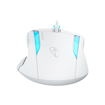 Turtle Beach Kone II – Ergonomische RGB-Gaming-Maus, 26K DPI Optischer Sensor, optische Schalter mit 100 Mio. klick-Lebensdauer, 23 programmierbare Funktionen, 4D-Scroll-Rad, Weiß