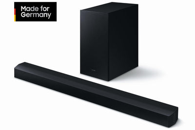 Samsung HW-C440G 2.1-Kanal C-Soundbar mit Subwoofer, 3 intergrierte Lautsprecher, Nachtmodus (SSE), Game Mode, 300 W, DTS Virtual:X, Inkl. One Remote Control [2023]