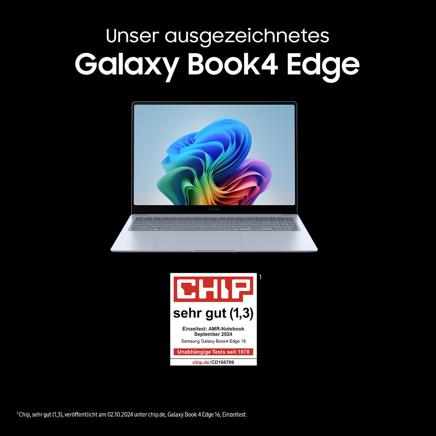 Samsung Galaxy Book4 Edge Galaxy AI-Laptop, 16-Zoll-Display, 16GB RAM, Snapdragon X Elite Prozessor, Notebook 512GB Speicher, Copilot+ PC, Sapphire Blue, 3 Jahre Herstellergarantie