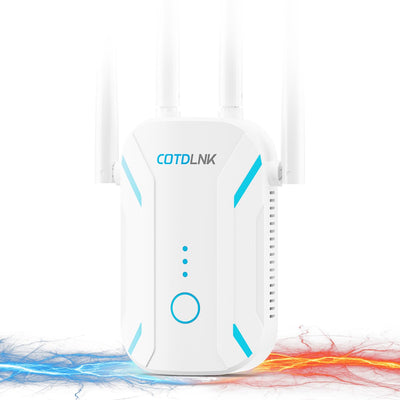 COTDLNK 2025 WLAN Verstärker für Home WLAN Repeater 1200 Mbit/s 5GHz & 2,4GHz Dual Band WiFi Internet Verstärker WiFi Repeater, einfache Einrichtung, EU-Stecker
