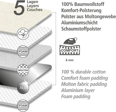 WENKO Bügeltischbezug Air Comfort mit Blitzbüglerzone XL/Universal