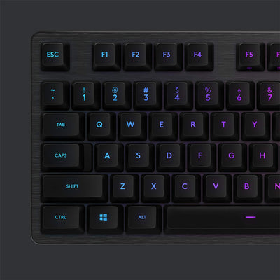 Logitech G512 mechanische Gaming-Tastatur, GX-Red Linear Switches, LIGHTSYNC RGB-Beleuchtung, USB-Durchschleife, Aluminium-Gehäuse, Programmierbare F-Tasten, US QWERTY-Layout - Schwarz