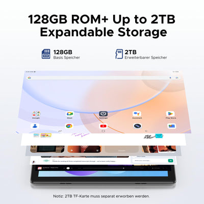 DOOGEE U10 Android 15 Tablet 10 Zoll, 16GB RAM+128GB ROM(2TB TF) Tablet mit Tastatur, WiFi 6 Gaming Tablets Widevine L1, 8MP+5MP, 5060mAh, Kinder Tablets mit Stift, Tastatur, Maus, Hülle, Schutzfolie