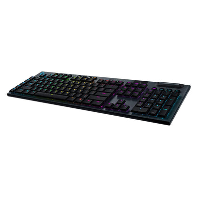 Logitech G915 LIGHTSPEED kabellose mechanische Gaming-Tastatur, Taktiler GL-Tasten-Switch mit flachem Profil, LIGHTSYNC RGB, Ultraschlankes Design, Deutsches QWERTZ-Layout - Carbon
