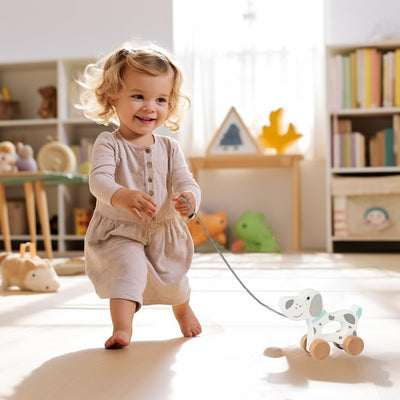 Babyspielzeug Auto, hölzerne ziehen entlang Kleinkind Spielzeug, Entwicklungsspielzeug für 1 Jahr alt Mädchen Junge Geburtstag Geschenk