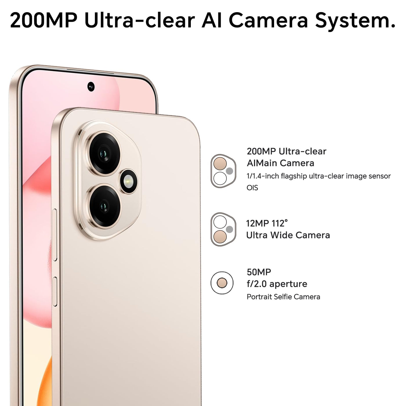 HONOR 400 Smartphone 5G 512GB/8GB RAM, 200MP Ultra-Klare AI Kamera, 6,55 Zoll AMOLED Display 120Hz 5000Nits, Snapdragon 7 Gen 3, 5170mAh Akku, IP65, Dual-SIM, NFC, Android 15, Schwarz