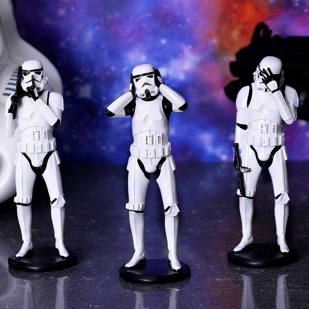 Nemesis Now Original Stormtrooper im Stil der „3 Weisen“, Sciencefiction-Figuren, Weiß, 14cm