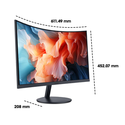 KOORUI Curved Monitor - 27 Zoll FHD Curved Computer Monitor, VA-Panel, 75Hz, Krümmung 1800R, Neigungsverstellung, Augenpflege, HDMI, VGA Gaming Monitor, Schwarz