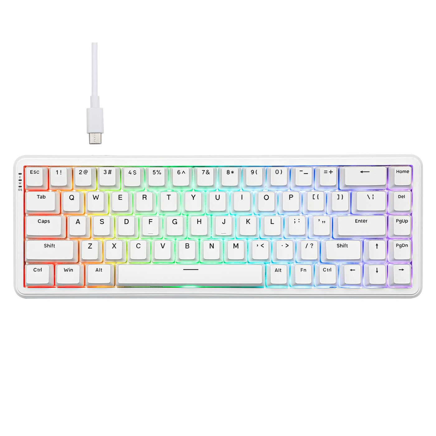 MechLands AK680 MAX Wired Gaming Keyboard mit Hall-Effekt Schalter, Rapid Trigger Magnetic Keyboard, Mechanische Tastatur mit 8K Polling Rate, Top Struktur, RGB (Weiß)