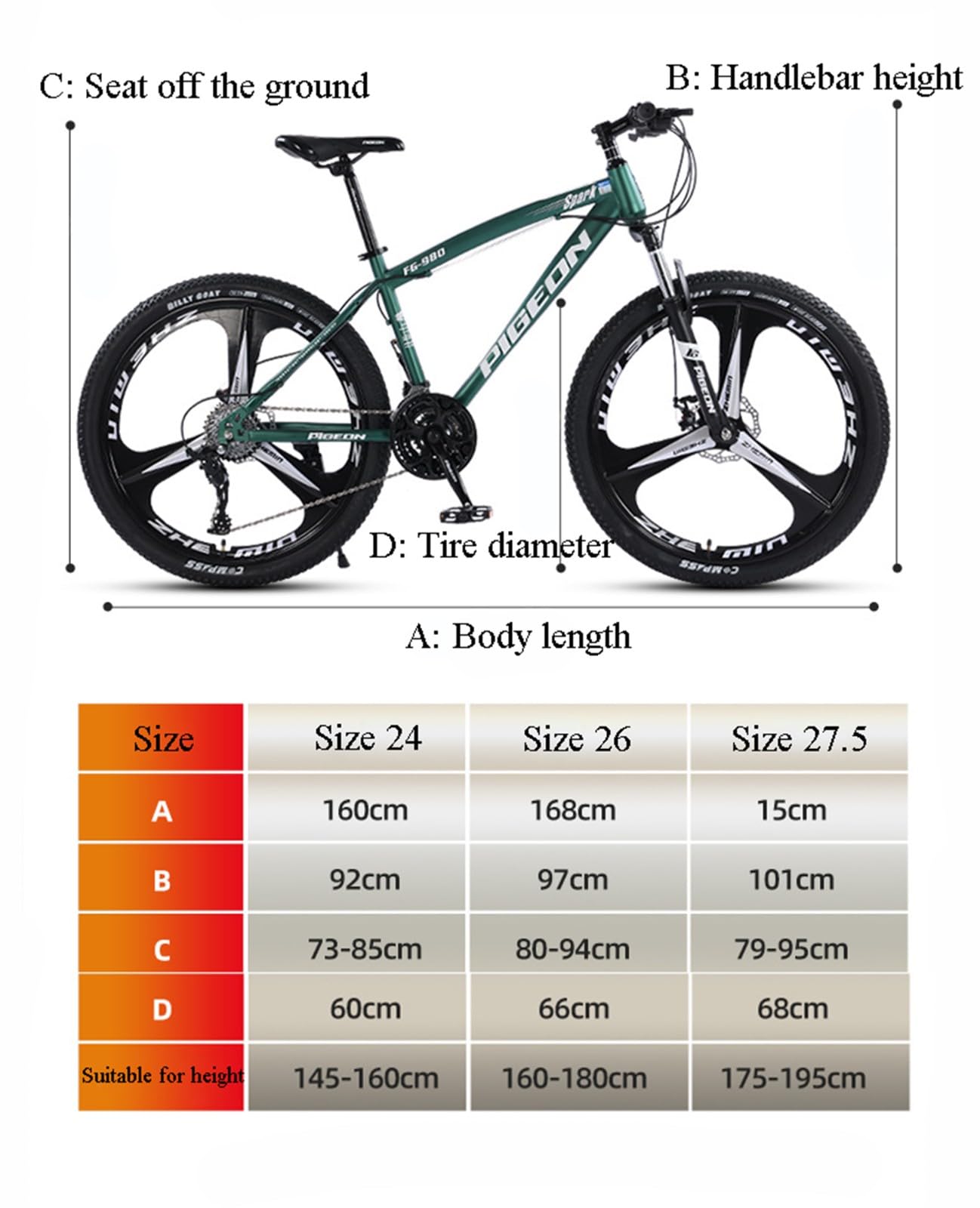 Wmmner Mountainbike 26 Zoll 24 Zoll Speed Carbonstahl-Fahrrad Dreiflügel-Mountainbike Outdoor-Sport-Rennrad Schülerfahrrad/D/24 Zoll 27 Gänge