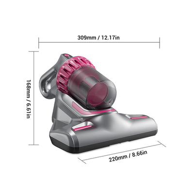 Hyuduo Matratzenstaubsauger, Kabelloser 3-in-1-Hand-Bettkissen-Sofa-Reiniger, Grau, mit LCD-Display und HEPA-Filter, für die Reinigung von Betten, Matratzen, Kissen, Sofas und Autos