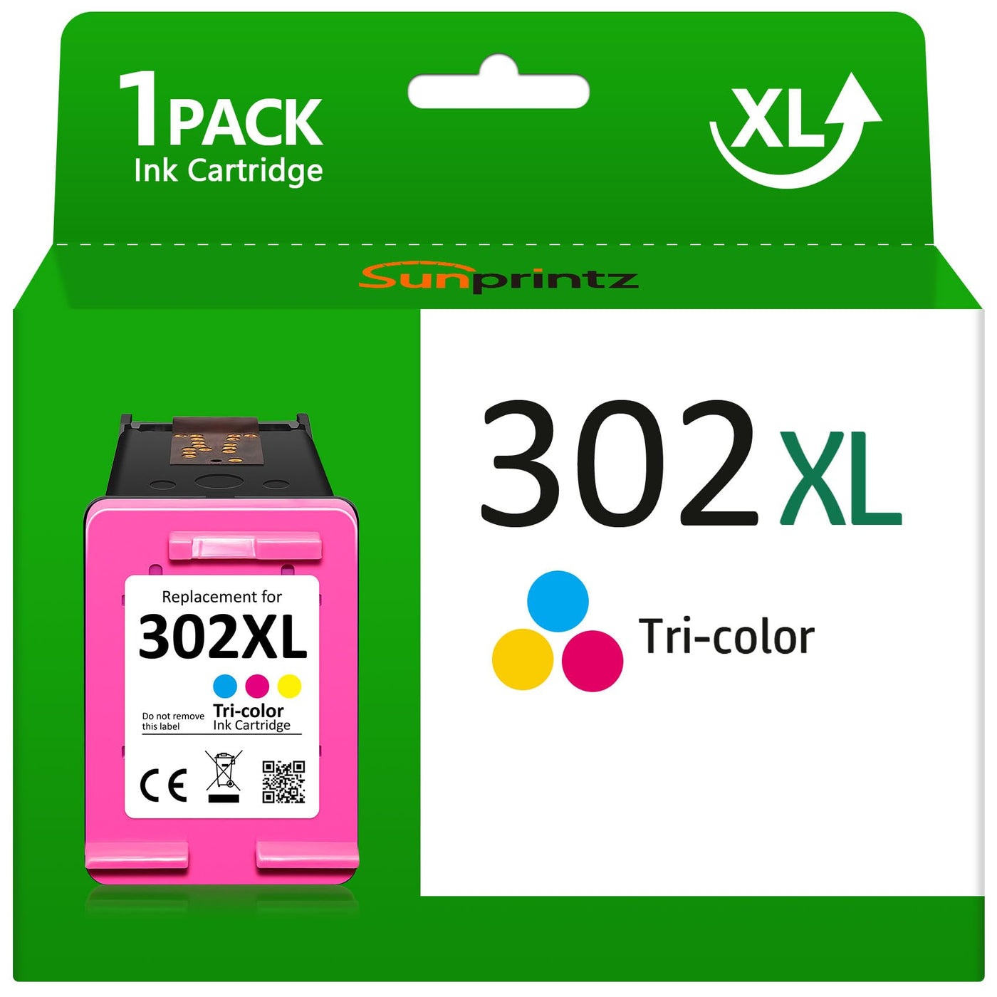 SUNPRINTZ 302XL Farbe Druckerpatronen,für HP 302 302XL Farbe Druckerpatronen,Kompatibel für HP Envy 4520 4524 4525, DeskJet 2130 3630 3636,Officejet 3830 5230 3831(1 Farbe)