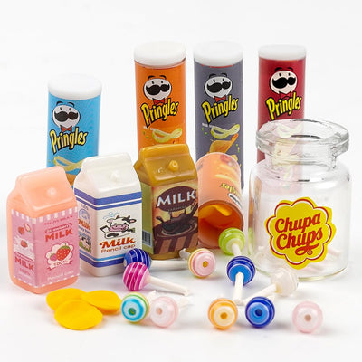 13 Stück Miniatur Zubehör Puppenhaus Lebensmittel, Miniatur Wichtel Zubehör, Miniatur Essen und Trinken, Mini Food Süßigkeiten Miniatur Küche Zubehör Set, Wichtelzubehör für Puppenhausdekoration